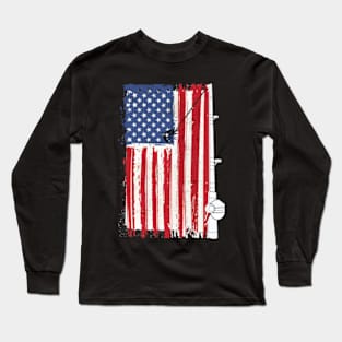 Fishing American Flag,American Flag. Long Sleeve T-Shirt